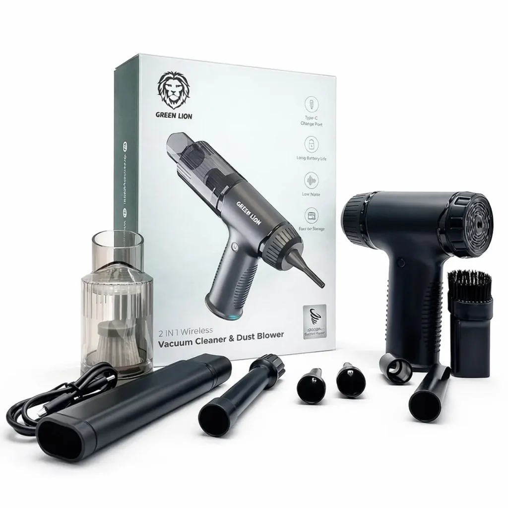 جارو شارژی و دمنده گرین لاین اصل مدل GN2IN1VCMDSTBK توان 55 وات