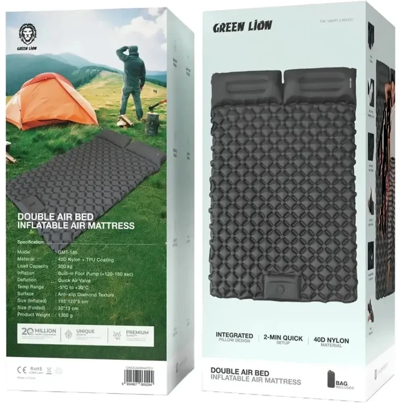تشک بادی دو نفره گرین لاین Green Lion Double Air Bed Inflatable Air Mattress