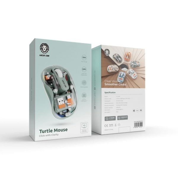 ماوس بی سیم تارتل گرین Green Wireless Turtle Mouse 2400DPI